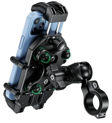 Productafbeelding van Motorfiets telefoonhouder met trillingsdemping, diefstalbeveiliging, 360° draaibaar, geschikt voor smartphones van 5,4 tot 7,2 inch