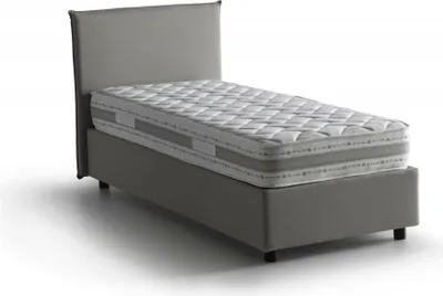 Produktbild von Einzelbett Dbaston, Containerbett mit Stoffbespannung, 100%  Italy, Frontöffnung, inklusive Matratze Cm 90x200, Grau