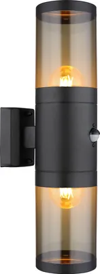Produktbild von Globo Lighting Außenleuchte Edelstahl schwarz matt, 2x E27