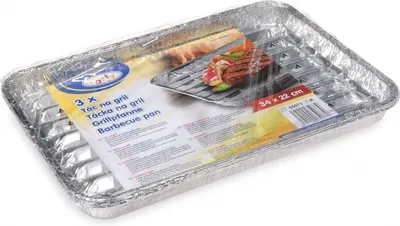 Produktbild von 60x Alu-Grillpfannen Grillschalen BBQ 34.4 x 22.4 mehrfach verwendbar