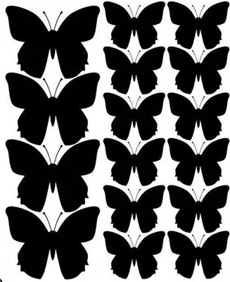 Produktbild von Wandaufkleber Schmetterlinge, 32 Stück, schwarz glänzend