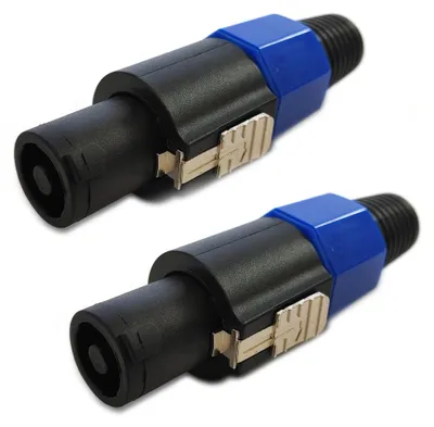 Produktbild von 2x PA Lautsprecherstecker 4-Polig Boxenstecker Knickschutz Speakon®Kompatibel