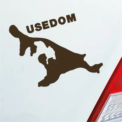 Produktbild von Auto Aufkleber USEDOM Spaß Insel Deutschland Urlaub 10x9 cm Braun Sticker Heckscheibenaufkleber