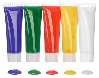 Produktbild von 5 Tuben PLAKATFARBE 30ml ungiftig Malfarben Fingerfarben Tempera Plakat Kinder Bastel Farbe 06