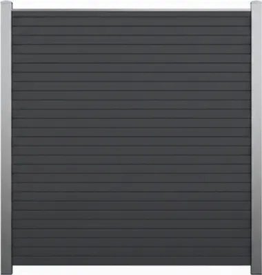 Produktbild von Endorphin EASY-ROM DIY ALU-Rhombuszaun in anthrazit 4 Element 180x180cm 5 Pfosten 7x7x235cm in silber