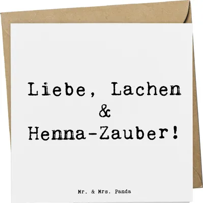 Produktbild von Mr. & Mrs. Panda Grußkarte Spruch Henna-Abend Magie - Weiß - Geschenk, Feierlichkeiten, Geschenke, Freunde, Heiraten, Glückwunschkarte, anlasskarte, doppelkarte, Glück
