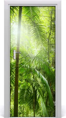 Produktbild von Tulup Türaufkleber 85x205 cm Dekorative Aufkleber Selbstklebend Wasserdichte Tapete Abnehmbar Schlafzimmer Wohnzimmer Wohnkultur - Regenwald