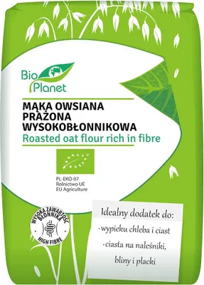 MĄKA OWSIANA PRAŻONA WYSOKOBŁONNIKOWA BIO 300 g - BIO PLANET