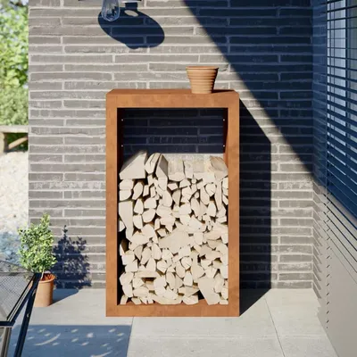 Produktbild von Brennholzregal 60x40x100 cm aus wetterfestem Stahl