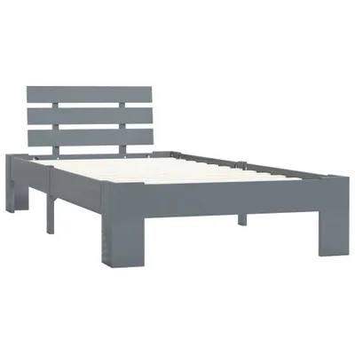 Image de vidaXL Lit en bois massif pin gris 90x200 cm