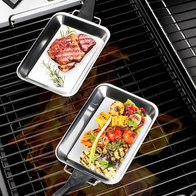 Produktbild von sada 2 nerezových grilovacích pánví Portion Pan Grill