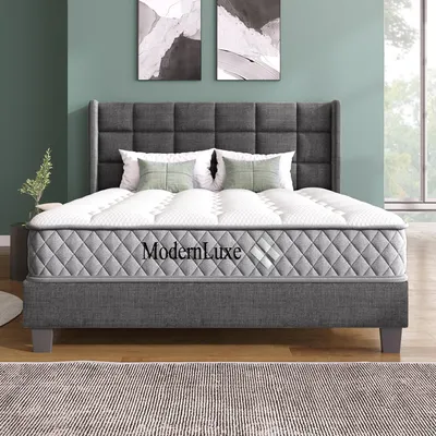 Obrázek produktu pro Ortopedická matrace z chladivé pěny, rozměry 160x200 cm, 7zónová kapslová pružinová výplň, tvrdost H3, barva bílá