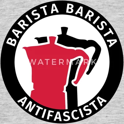 Produktbild von Spreadshirt Barista Barista Antifascista Männer T-Shirt, XL, Grau meliert