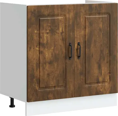 Obrázok produktu pre vidaXL Spodná skrinka pod umývadlo Kalmar, údený dub 80x46x81,5 cm