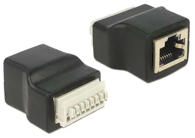 Productafbeelding van Adapter, RJ45-connector - klemmenblok (zwart)