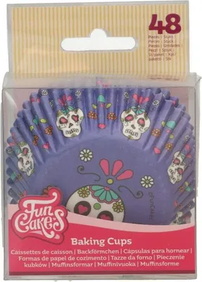 Produktbild von Halloween Totenkopf Cupcake-Förmchen, 48 Stück