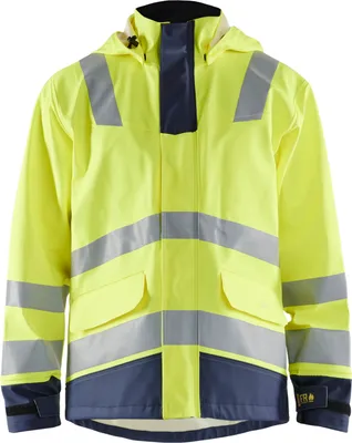Produktbild von Blakläder® Flammschutz Regenmantel Level 2 High Vis Gelb/Marineblau 4313 2022, Farbe:high vis gelb/marineblau, Größe:3XL
