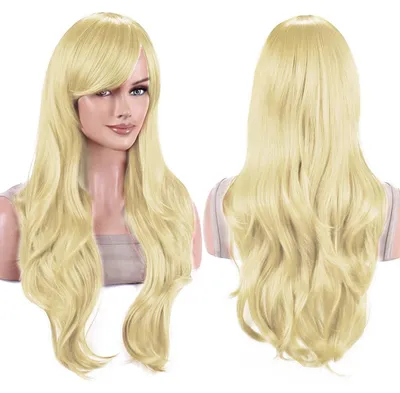 Immagine prodotto di Parrucca per cosplay con capelli ondulati, lunghezza 70 cm, colore biondo