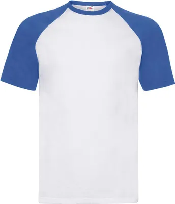 Immagine prodotto di Fruit of the Loom 61-026-0 | Maglietta da baseball a maniche corte per bambini - Farbe: White/Deep Navy - Größe: L