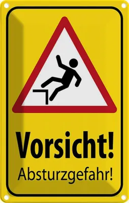 Produktbild von vianmo Blechschild 30x20 cm Vorsicht Abstürzgefahr Warnschild Hinweisschild Sicherheit