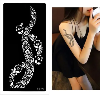 Produktbild von Henna Tattoo Schablone Airbrush Stencil Blume