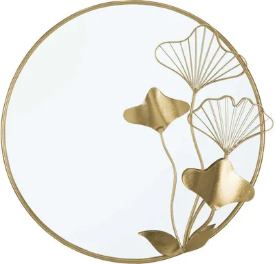 Obrázok produktu pre FURNLUX Nástenné zrkadlo kvet zlatý 75cm / Hlavná farba: zlatá / Rozmery: 75 x 72 x 4 cm