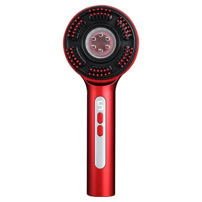 Produktbild von Kopfmassagegerät elektrisch, LED Lichttherapie Kamm, Haarpflegebürste gegen Haarausfall, Haarwachstum, USB wiederaufladbar