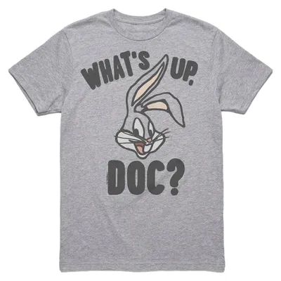 Image de T-shirt Looney Tunes - "What's Up Doc" - Unie Homme/Femme - Modèle TV36714 (Taille S) (Couleur : Heather, un gris chiné sportif)