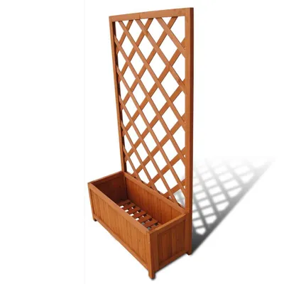 Image de Bac à plantes avec support pour plantes grimpantes 70 x 30 x 135 cm