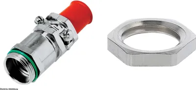 Produktbild von LAPP Verschraubung mit Biegeschutz und Gegenmutter M20x1,5 Messing (CuZn) vernickelt Gewindelänge 6,0mm - 1 Stück