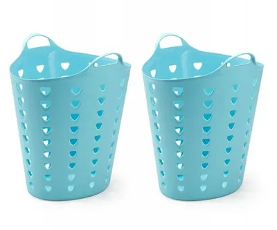 Produktbild von Kreher Set: 2 x Flexibler Tragekorb 65 Liter (Blau)
