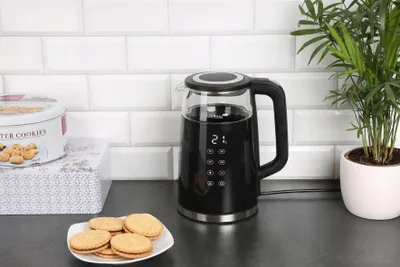 Produktbild von Elektrischer Wasserkessel 1,7 L Temperaturregelung Touchpanel 2200 W Kamille