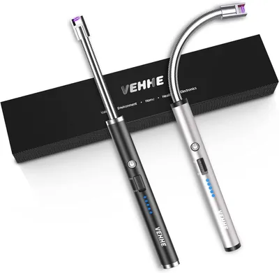 Produktbild von Elektrische Feuerzeuge – 2er-Pack, wiederaufladbar, mit LED-Batterieanzeige, Sicherheitsabschaltung