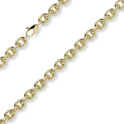 Produktbild von 7mm Armband Armkette Rundankerkette aus 585 Gold Gelbgold 19cm