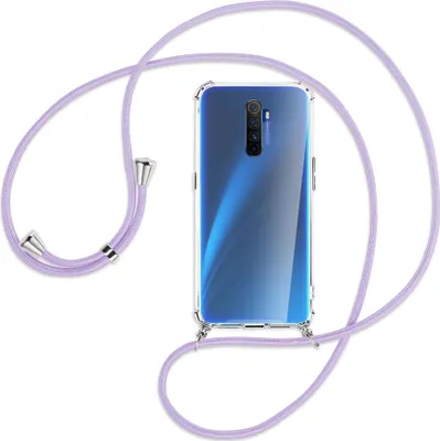 Produktbild von Handykette Backcover-Schutzhülle mit Band (Metall silberfarben) für Realme X2 Pro - violett