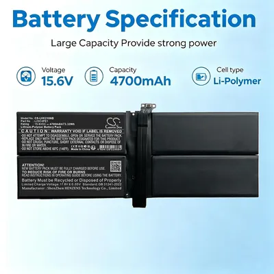 Produktbild von TECHTEK Laptop Akkus Kompatibel mit [Lenovo] 21KR0006AD, 21KR0006AK, 21KR0006AT, 21KR0006AX, 21KR0006BM, 21KR0006CK, 21KR0006CY, 21KR0006DS, 21KR0006
