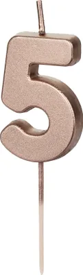 Produktbild von Geburtstagskerze Zahl 5 Zahlenkerze 4,5cm Rosegold
