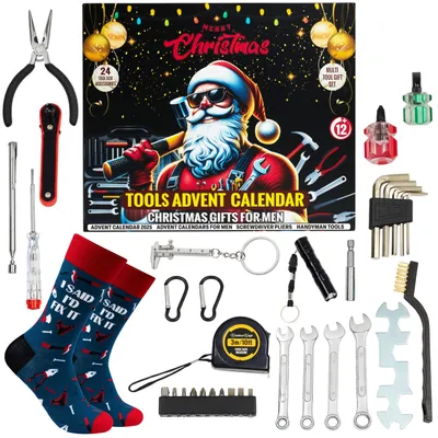 Adventskalender 2025 – 24-teiliges Handwerkzeug-Set für Männer