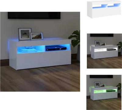 Immagine prodotto di vidaXL Mobile TV con luci LED bianco 90x35x40 cm - Mobili TV