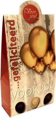 Produktbild von Voor jou! Herzlichen Glückwunsch, Geschenkverpackung, echte belgische Schokolade 100 Gramm