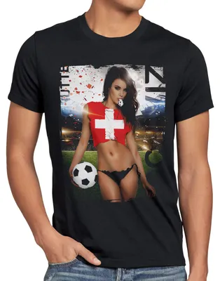 Produktbild von style3 WM 2026 Soccer Girl Herren T-Shirt Fußball Weltmeisterschaft Fan-Outfit Deutschland Schwarz