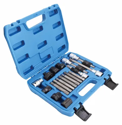 Immagine prodotto di Set-kit chiavi smontaggio puleggia alternatore motore auto, svita avvita 1/2'', per pulegge libere universali 18 pezzi Satra