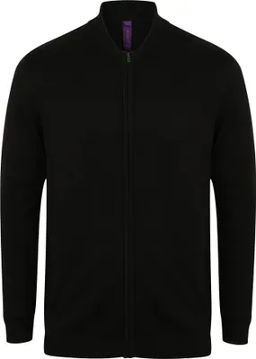Image de Henbury Uni Strick Bomberjacke PC2959 (XXS) (Schwarz)