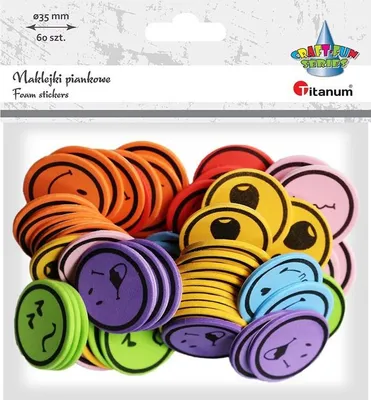 Zdjęcie produktu dla Naklejki piankowe Buźki 60 sztuk Titanum