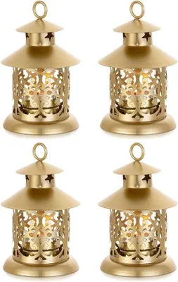 Produktbild von Vintagelaternen 4er Set Metall klein für Balkon und Garten