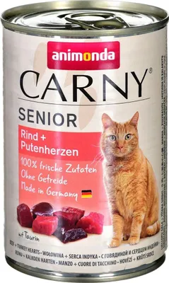 Produktbild von animonda Carny Rind + Putenherzen, Adult, jede Rasse, Rind, Türkei, 400 g, Getreidefrei, Ohne Soja