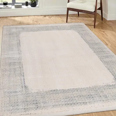 Produktbild von Eleganter glänzender Teppich in blau-weiß Größe - 160 x 230 cm
