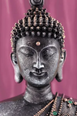 Produktbild von Buddhismus Kunstdruck Bild - Buddha Statue Rosa (120 x 80 cm)