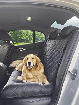 Produktbild von Unyqoos® Hunde-Autositz – sicher & bequem für kleine bis mittelgroße Hunde, 88×35×55 cm, Polyester, abnehmbares Kissen, rutschfeste Unterseite
