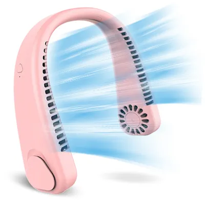 Obrázok produktu pre Prenosný ventilátor na krk, bezlopatkový ventilátor, 360° prúd chladného vzduchu, dobíjateľný bezlopatkový miniventilátor cez USB, 3 rýchlosti